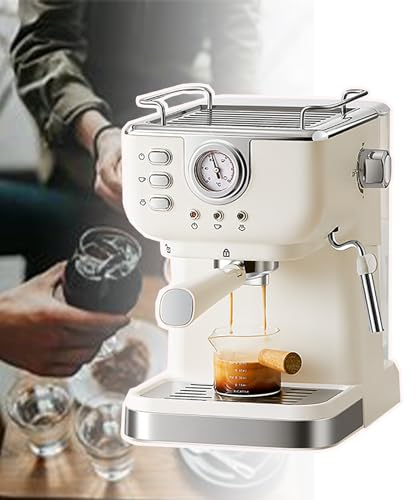 QIeAny Espresso Machine, Coffee Maker With Milk Frother Steam Wand, Power 1350W, 20 Bar Pump Pressure(Balanced Extraction), 1.5L/51oz Removable Water Tank, Brew in 30 Seconds