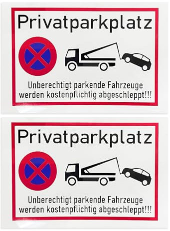 2 cartelli di parcheggio, cartelli di divieto di vieto di vieto di parcheggio, cartelli di sicurezza in alluminio, 2 pezzi
