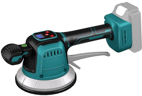 Batteria vibratore per piastrelle, compatibile con batteria Makita da 18 V, con 10 marce regolabili, display digitale, ventosa da 14,5 cm e assorbimento di 150 kg per la posa di piastrelle da 0,3 a