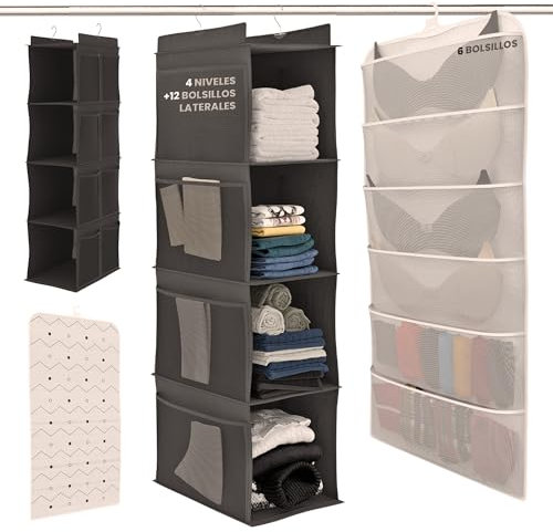 MEJIDOOS Spind Organizer, Wardrobe Organizer, Hängeregal Stoff, Taschen Organizer Schrank, Hängeorganizer Schrank, Organizer kleiderschrank.