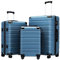 COOLIFE Koffer Trolley-Koffer Hartschalen-Koffer Rollkoffer Reisekoffer von ABS-Material mit TSA-Schloss Teleskopgriff und 4 Zwillingsrollen (Blau, Koffer-Set)