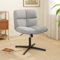 COSTWAY Chaise de Bureau en Imitation Laine d'agneau sans Accoudoirs, Chaise Pivotante à Pieds Croisés Métal avec Assise Large, Hauteur Réglable, Charge 160 kg, pour Salon, Chambre, Bureau, Gris