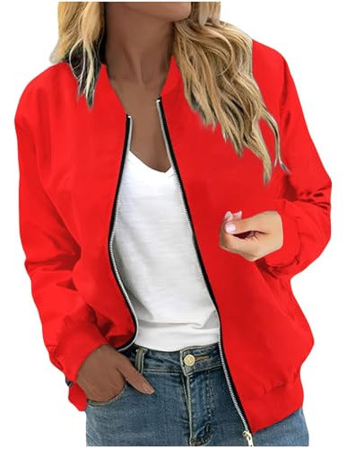 LUNULE Leichte Sommerjacke Damen Kochjacke Backprint Langarm Coat Jacke Mit Reißverschluss Blouson College Dünne Mädchen Kapuzenpullover