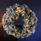 LED Tannenkranz Türkranz Advent beschneit beleuchtet Timer Batterie grün (35cm)