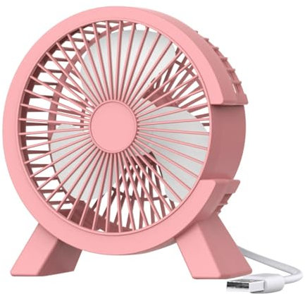 Ventilador De Mesa Pequeño - Ventilador Pequeño Y Silencioso Para Viento Fuerte | Ventilador De Escritorio Vertical | Ventilador USB De Funcionamiento Silencioso | Ventilador De Mesa Manos (Rosa)