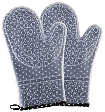 Guanti da forno Guanti da cucina Forno, silicone e cotone Double Guanti resistenti al calore, guscio trasparente antiscivolo, cucinarie for cuocere for la cucina Guanti da forno professionale(2PCS 29.