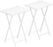 HOOBRO Side Table 2 Set, Folding Tables, TV Tray Table, Snack Table for Eating, Small Sofa End Laptop Drinks Coffee Table for Small Space, Living Room, Industrial, Metal Frame, White EWW25BZ01N1