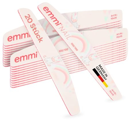 Emmi-Nail Trapezfeile 20er Pack Einhornmotiv 100/100 – Profi Nagelfeilen für Nagelstudio & Zuhause, flexibler Kern, breite Form, langlebig & desinfizierbar, stylisches Einhorn-Design - als Geschenk