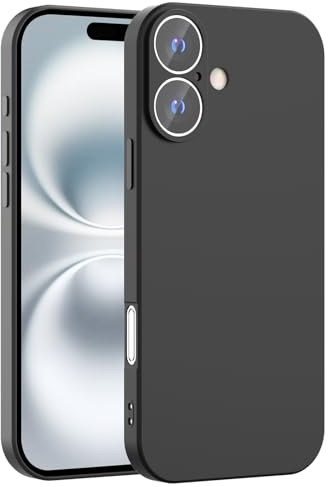 Honara Silicone Case for iPhone 16, Full Camera Protection, Slim Liquid Silicone Phone Bumper Cover, Soft Touch, Antiskid, DustProof, Shockproof, Drop-Resistant, Anti-Scratch Cases (Black)