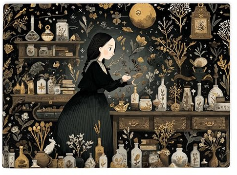 Shopagift Folk Art Witch Craft Celestial Glass Chopping Board Large Kitchen Worktop Saver 39cm x 28cm