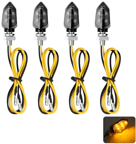 4 Stück Motorrad LED Blinker 12V, Motorrad Blinker E-MARK, Mini 5 LEDs, Universal Blinkerlicht mit M8 Gewinde, IP65 Wasserdicht, E Geprüft Zulassung für Motorrad Scooter Quad Moped Offroad Fahrzeuge