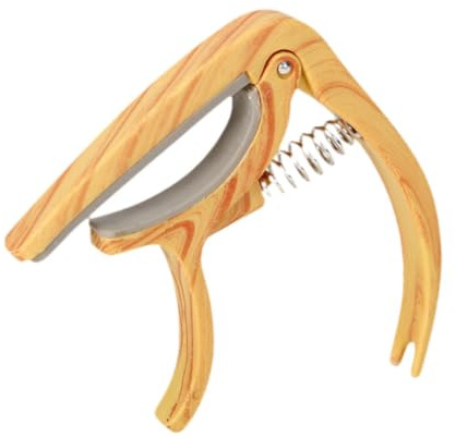 kowaku Guitar Capo Holz Verstellbarer Clip Klemmen Zubehör Tuner Funktion Flexibles Spielen für Anfänger Profis Auftritte Heimgebrauch, Helle Holzmaserung