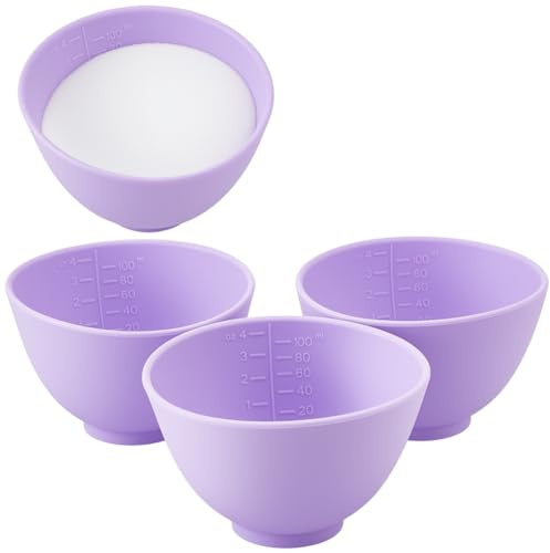 GORGECRAFT 4Pcs Facial Mud Bowls Small Reusable Flexible Silicone FaceBowl Lilac 75mm Face Skincare Products Mixing Bowls Cosmetic Beauty Tool Kit for Home Salon Lady Women Skin Care