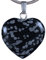 Lebensquelle Plus Herzanhänger aus echtem Edelstein 2x2 cm | Anhänger Herz mit silberfarbener Öse (Schneeflocken-Obsidian)