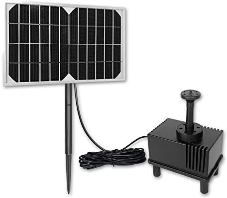 Froadp 5W Solar Teichpumpe Brunnenpumpe Solarpumpe Gartenbrunnen Miniteich Brunnen Mobile Wasserspiel Solarbrunnen Fontäne Pumpe Springbrunnen Brunnenpumpen für Gartenteiche Gartendeko (Type B)