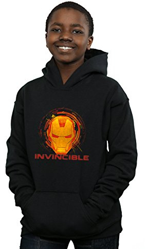 Official Licensed Marvel Avengers Iron Man Invincible Boys Hoodie - Superhero Pullover, Soft Fleece Lined, Regular Fit Kids Hoodie UK - Machine Washable - Unisex
