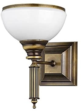 XL Wandleuchte aus Metall & Glas in Messing Antik Qualitätsprodukt EU E27 Jugendstil für Wohnzimmer Schlafzimmer Innen Wandlampe