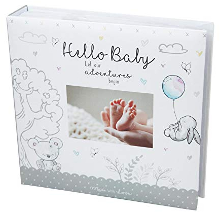 Baby First Photo Album 4x6'' 200 Photos memo White Unisex Birthday Christening