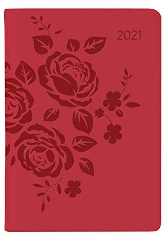Ladytimer Mini Deluxe Coral 2021 - Taschen-Kalender 8x11,5 cm - Tucson Einband - Motivprägung Rosen - Weekly - 144 Seiten - Alpha Edition: Taschen-Kalender - Tucson Einband - Motivprägung Rosen