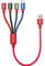 Short Multi Charger Cable [3.5A 35CM] 4 in 1 Charging Cable, Multiple Fast USB Charging Cable Nylon Braided with Micro USB/Type C/iP for Phone16/15/14/13/12/11/Xs/X/Android Galaxy/Huawei/Nokia/Sony