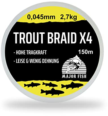 Major Fish Trout Braid 4 Fach geflochtene Schnur Forelle Ultralight 150 Meter