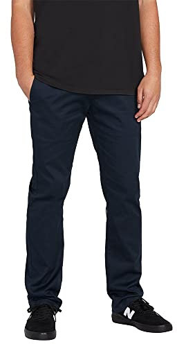 Volcom Frickin Pantalon Chino Extensible Moderne, Bleu Marine foncé 1, 28 W/30 L Homme