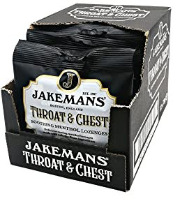 Jakemans Throat & Chest 73g - Pack of 12 - Soothing Menthol Lozenges - Suitable for Vegetarians