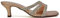 Womens Low Kitten Heel Sandals Ladies Diamante Straps Slip On Sparkly Rose Gold Party Shoes Size 7