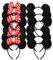 Mouse Ear Headband,6 PCS Red Bow Headbands + 6 PCS Black Polkadot Spotted Bow Hairband Fancy Dress Accessories Costume for Adults Kids Birthday Party Bag Favors