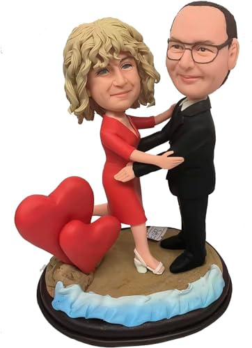 RODMAIE Custom Bobblehead Couples, Personalized Custom Made Figure Bobblehead Two Person Figurines Bespoke Portrait Sculpture for Loves Friends,Father and Mother