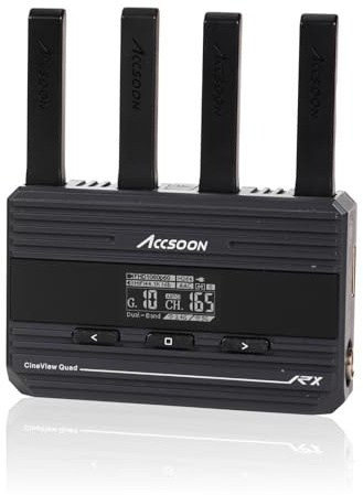 Accsoon CineView Quad Wireless Video Receiver, HDMI/SDI Input, 150m Range, 2.4G/5G Dual-Band, Up to 4 Devices Monitoring, Low Latency, with OLED Screen, for Camera/Filmmaking/Live Streaming