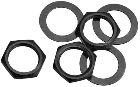 sourcing map 3 Set Guitar Nuts and Washers 3/8 Guitar Input Output Jack Socket Nuts Black for Guitar Bass