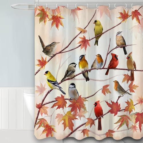 FAIRYGATE Extra Wide Shower Curtain Floral Flower Rustic Boho Wildfloral Leaves Plants Botanical Vintage Bathroom Set 12 Plastic Hooks Waterproof Toilet Accessories Decor B8217