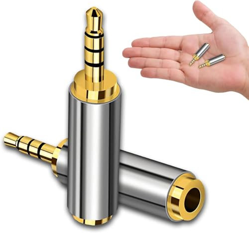 Premium 2PCS 2.5mm to 3.5mm Headphone Jack Adapter - Gold-Plated Stereo Audio Converter for Universal Compatibility with Smartphones, Tablets, Laptops, MP3 Players - Superior Sound Quality and Durable