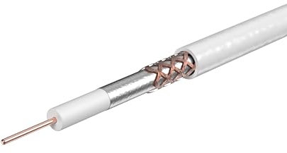 Labgear Cable coaxial RG6 de 250 m para antena de televisión por satélite, espuma inyectada de gas, cubierta de PVC