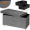 Casaria® Sitzbank mit Stauraum Anthrazit Samt inkl. Boxen & Füßen Faltbar Sitzbank 300kg Belastbar 76cm Truhe Wohnzimmer Schlafzimmer Flur Truhenbank Bank