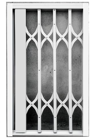 Barandilla telescópica de aleación de aluminio for ventanas, protección antirrobo con cerradura y llave, horizontal for habitación infantil.(46.8X54.6/120X140CM)