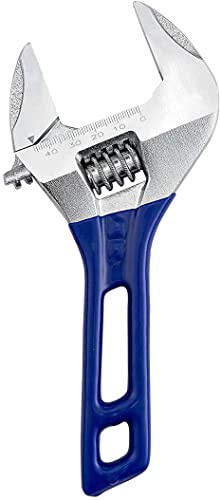 LSQCSN 8” Short Handle Adjustable Spanner, Monkey Wrench with 1.7”(44mm) Wide Jaw Opening for Plumbing Auto Repair Home Maintenance for Easy Access to Tight Spaces