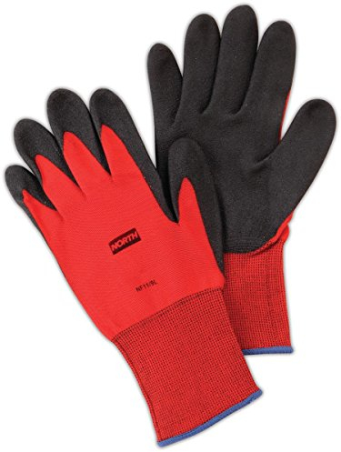 Magid MultiMaster - Guanti in nitrile a pois, 6, nero/rosso, 12