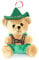 Teddybär Tracht Alois braun/grün mit Lederhose und Hut 15cm Plüschteddybär