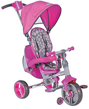 Mondo Toys – Strolly Compact Dreirad/Kinderwagen – Schiebegriff, Sonnensegel, Aufbewahrungstasche – 12 Monate bis 3 Jahre