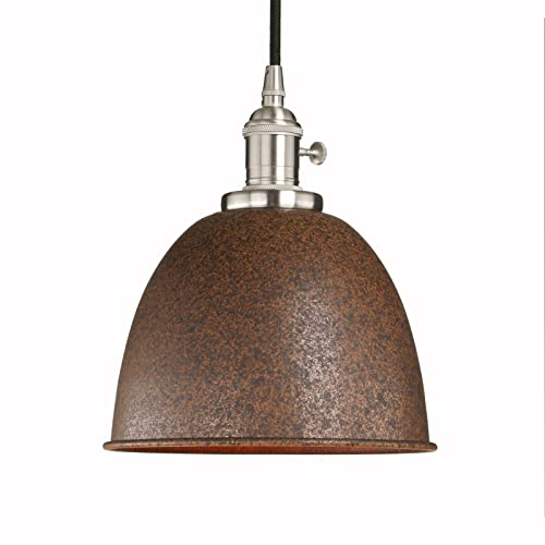 Phansthy Pendelleuchten Hängelampen Hängeleuchte innen Modernes Deckenhalbkreis mit Metall-Schirm Pendelleuchte Hängeleuchte Vintage Loft-Pendelleuchte im Landstil (Nachahmung Rost)