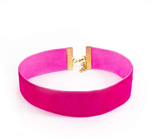 Oblique Unique® Halsband Halskette Damen Mädchen Kette Choker Pink für JGA Junggesellinnenabschied Party - Menge wählbar (Menge 1)