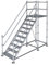 Scafom-rux Feuerverzinkte Bautreppe [10 Stufen | mit Podest] Außentreppe - 2m Höhe, 80cm breit, 45 Grad - Treppe außen, Stahltreppen für Gerüst und Garten - Aussentreppen Stahl - Treppen Bausatz