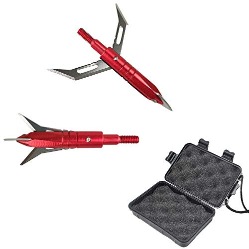 ZSHJGJR 10pcs Puntas de Flechas Puntas de Caza de Tiro con Arco 3 Cuchillas fijas de 100 Granos para Arco Compuesto y Ballesta