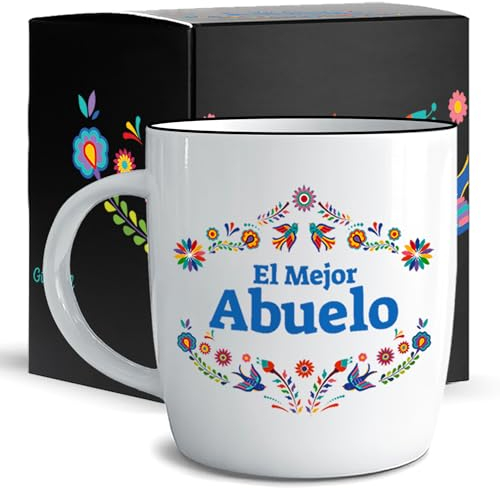 Triple Gifffted Taza de café para el mejor abuelo del mundo, ideas de regalo en español para Navidad, Día del Padre, Navidad, cumpleaños, regalos para el día del padre, taza de cerámica Abuelos Abuela