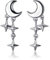 SLUYNZ 925 Sterling Silber Kleine Ohrstecker für Damen Kleine Ohrringe Mond Stern Ohrstecker (A-Silber)