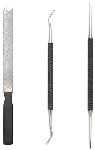 KLIPP Ingrown Toenail Tool Kit for Men and Women –Ingrowing Toe Nail Lifter, Rounded File and Metal Fingernail File for Manicure Pedicure Foot Care – Heavy Duty Surgical Grade Steel