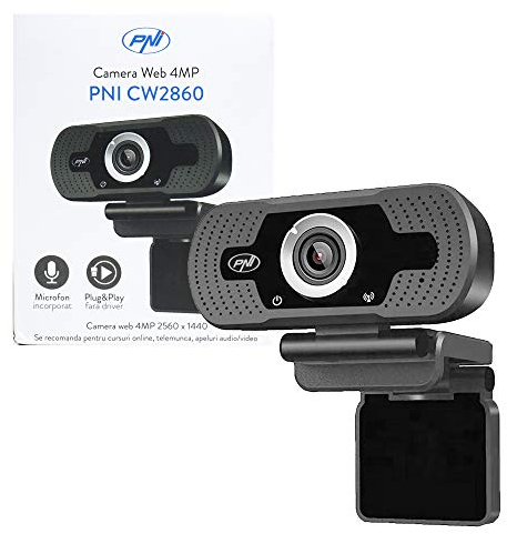 PNI Webcam CW2860 Full HD 4 MP, USB, Clip-on, Microfono Incorporato
