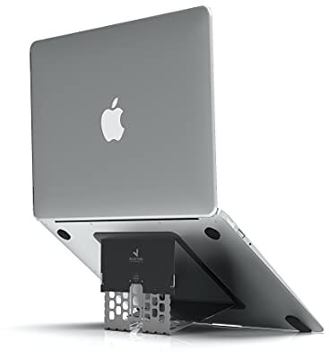 MAJEXTAND Paper-Thin MacBook Stand, Laptop Riser, Slim Portable Ergonomic Ventilated Stand, 6 Adjustable Heights from 2.1 to 3.6, Compatible with Laptops Up to 18”, US Patented (Black)